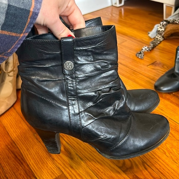 BCBG Shoes - BCBG Leather Ruched Booties